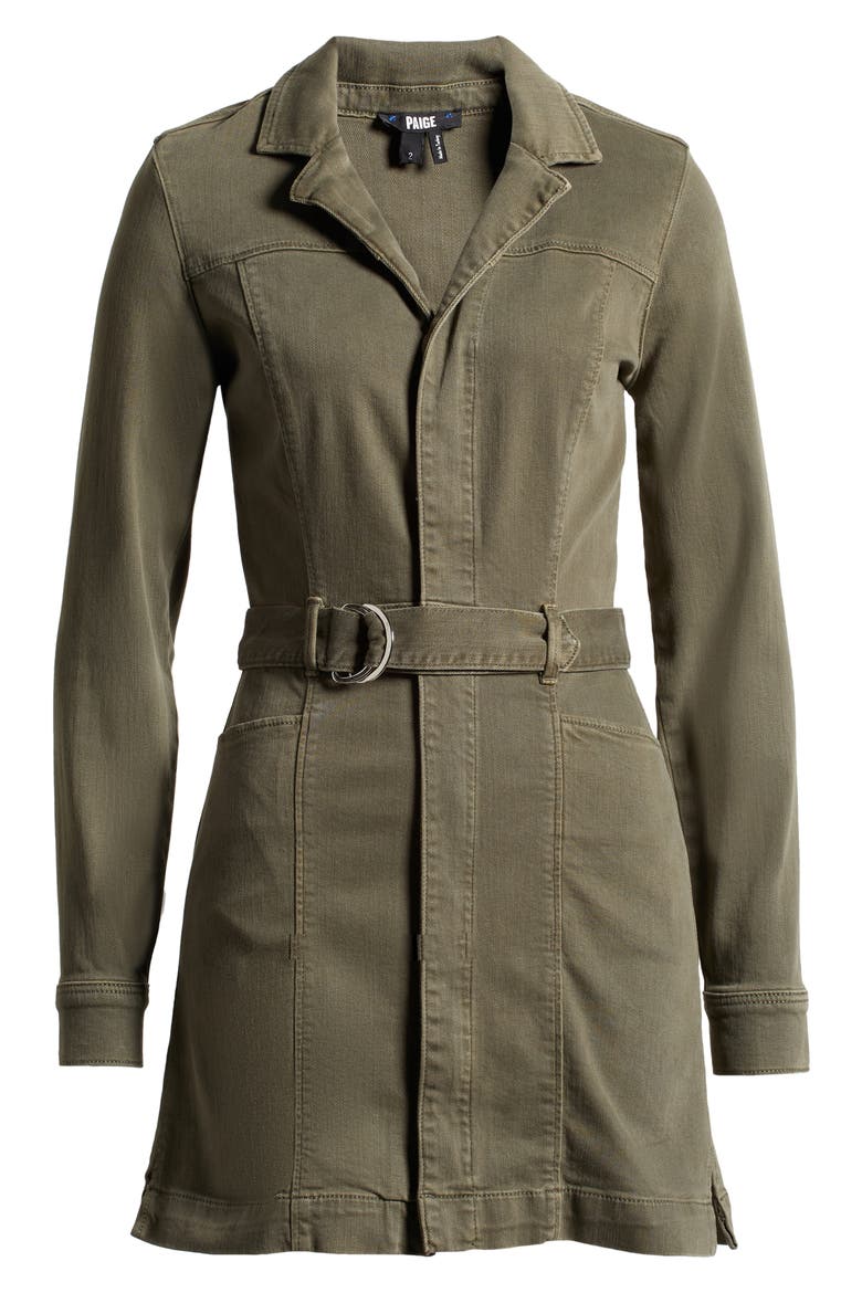 Anessa Belted Long Sleeve Shirtdress, Alternate, color, VINTAGE GREEN FOREST