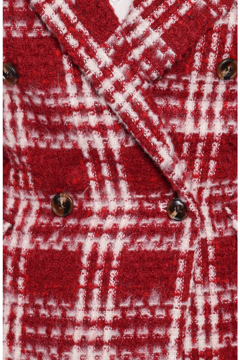 Juliette Plaid Bouclé Blazer, Alternate, color, RED