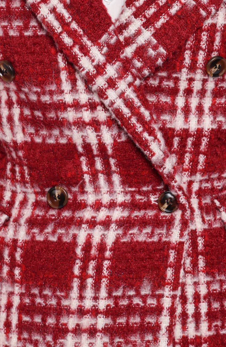 Petal & Pup Juliette Plaid Bouclé Blazer, Alternate, color, Red