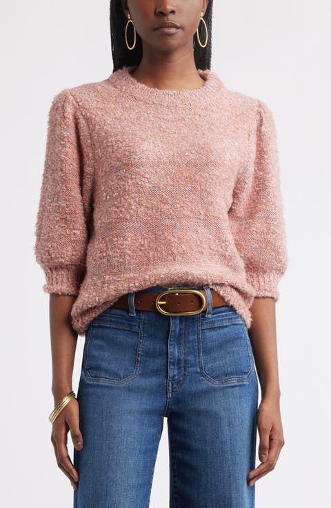 Elbow Sleeve Marled Sweater