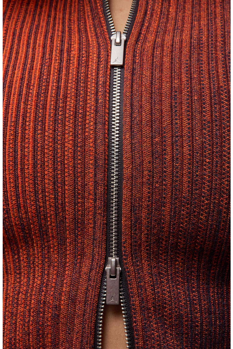 Air Jordan Short Sleeve Zip Cardigan, Alternate, color, CAVE PURPLE/ MANTRA ORANGE