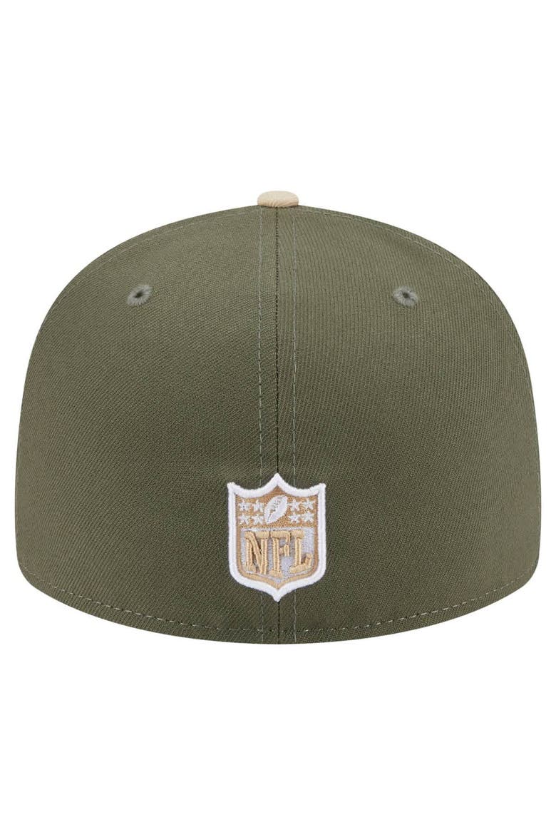 Men's New Era Light Beige/Olive Dallas Cowboys 2-Tone Color Pack Split Panel 59FIFTY Fitted Hat, Alternate, color, Light Beige