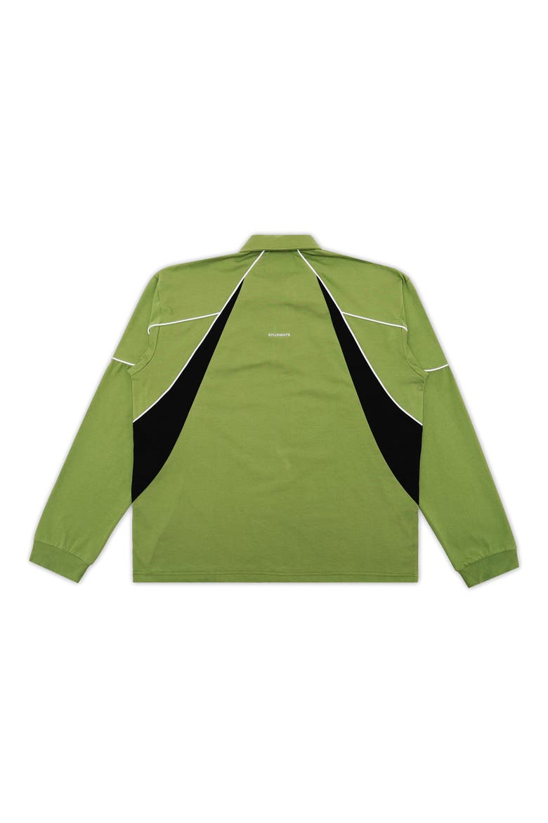 Captain Colorblock Long Sleeve Cotton Polo Shirt, Alternate, color, MOSS