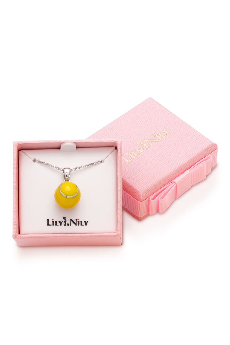 3D Tennis Ball Necklace, Alternate, color, SILVER