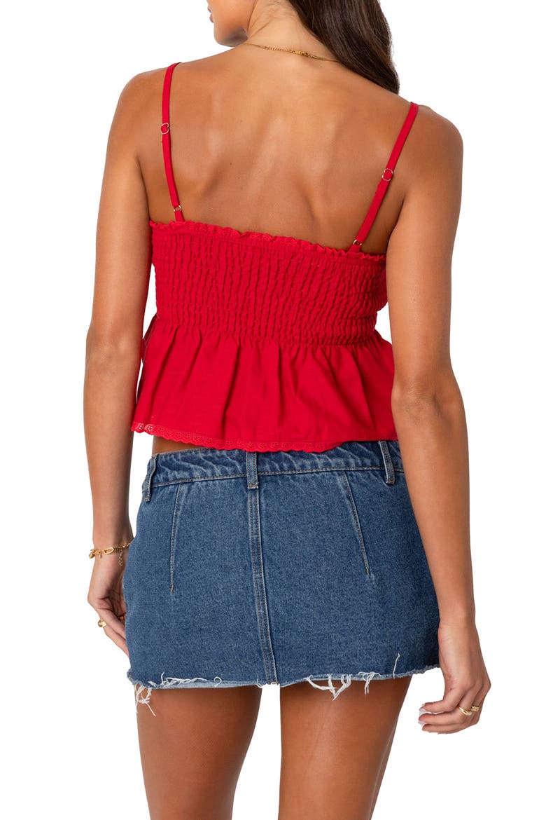 Millie Smocked Babydoll Camisole, Alternate, color, RED