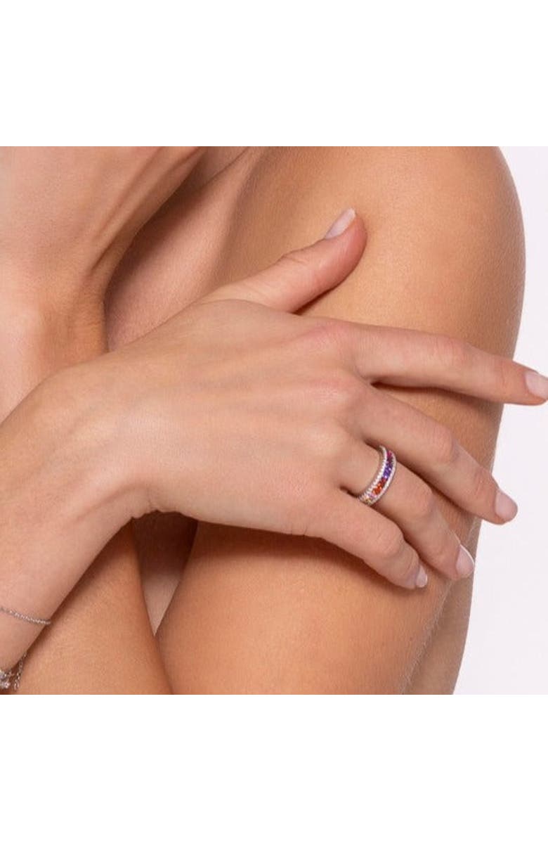 Anna Zuckerman Rainbow Sapphire Ring, Alternate, color, Platinum