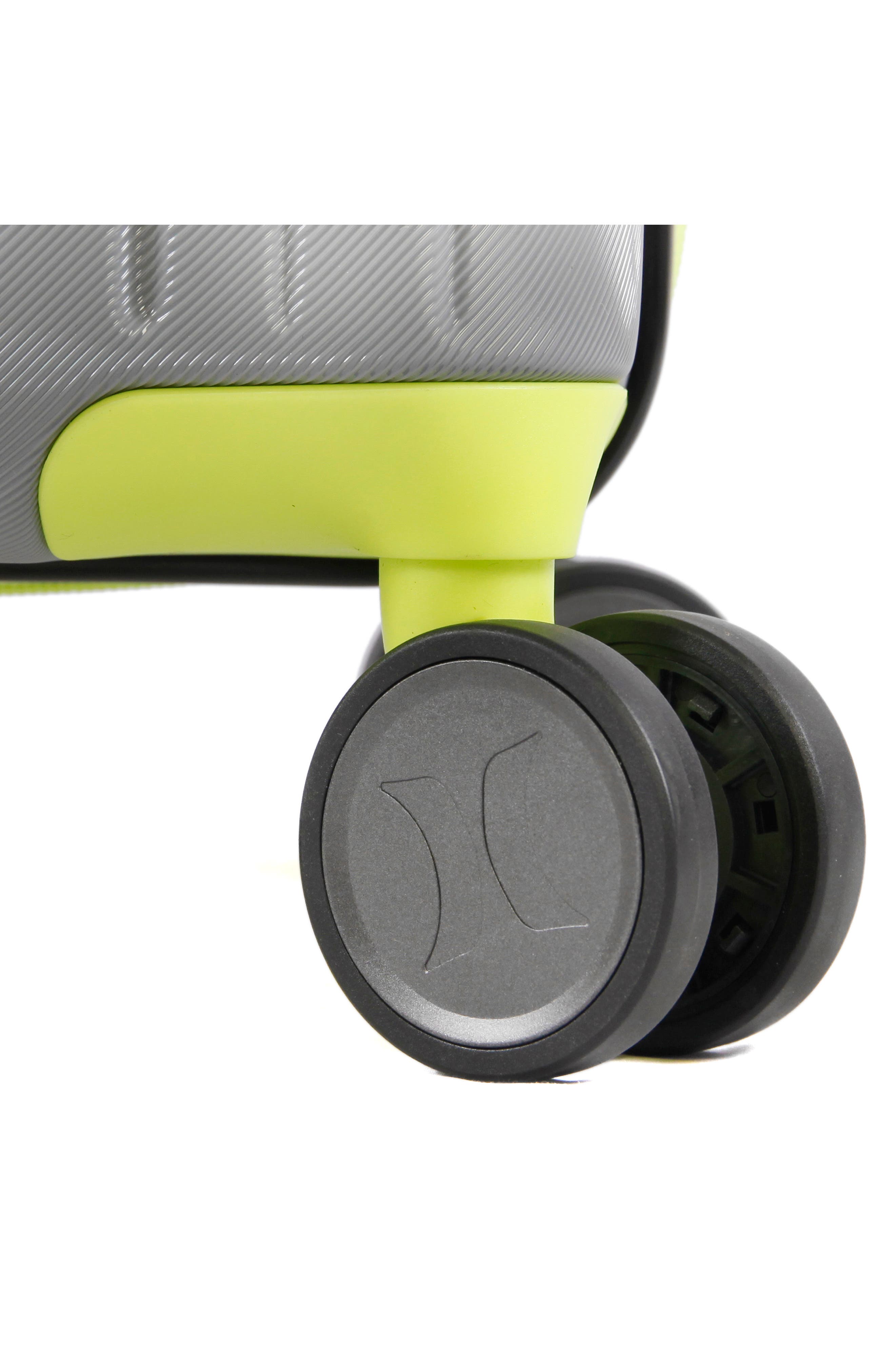 Hurley Suki 29" Hardshell Spinner Suitcase, Alternate, color, Light Grey / Neon