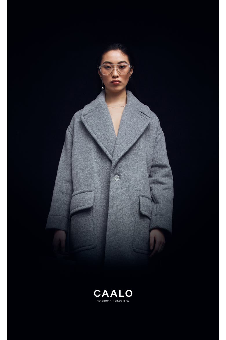 Sustainable Wool Down Coat, Alternate, color, Gray