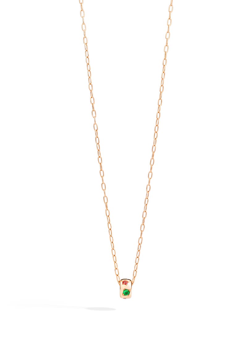 Iconica Multi Stone Pendant Necklace, Main, color, ROSE GOLD/MULTI