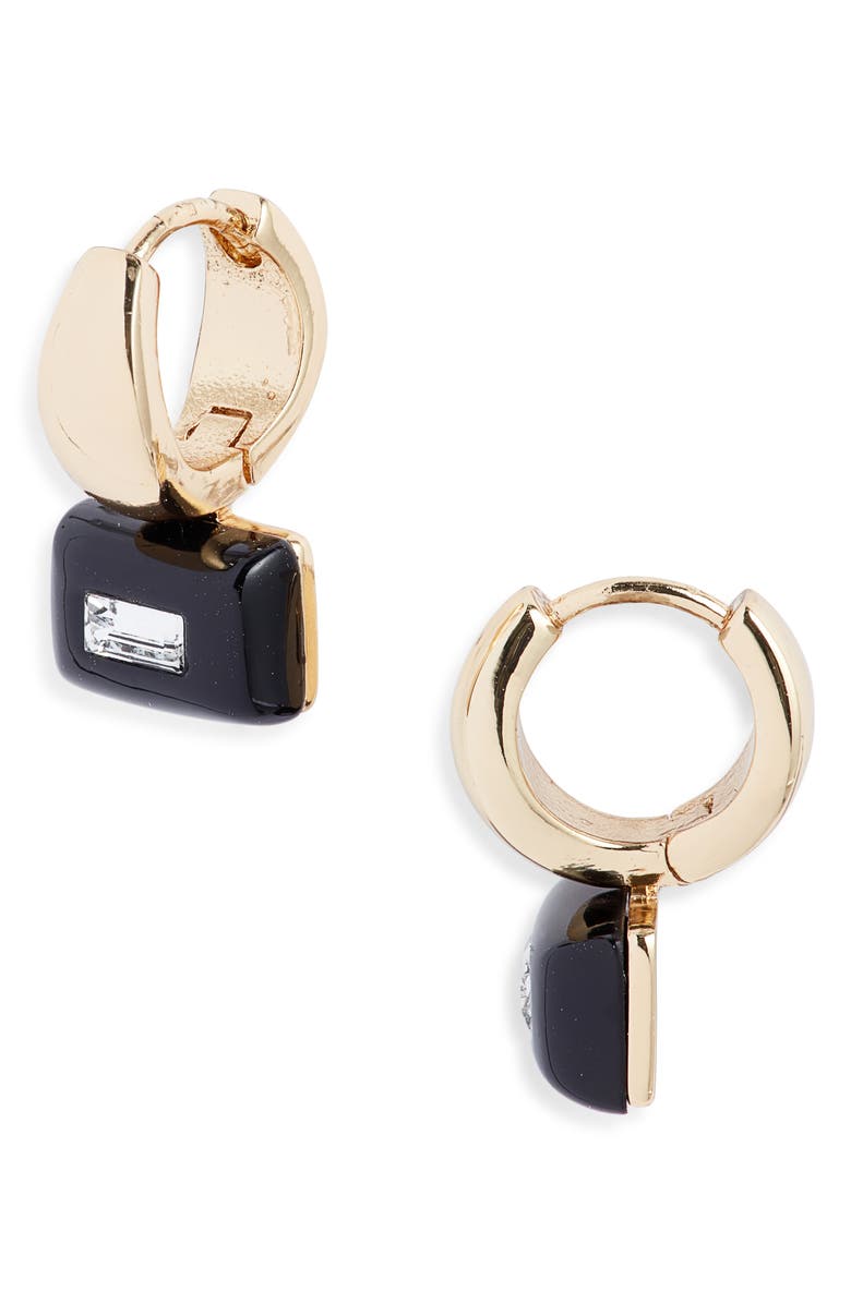 Nordstrom Crystal Drop Earrings, Main, color, Black- Gold