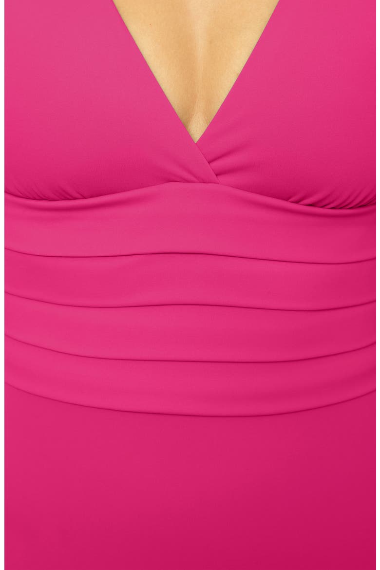 Sun Goddess Pleated One-Piece Swimsuit, Alternate, color, HOT PINK