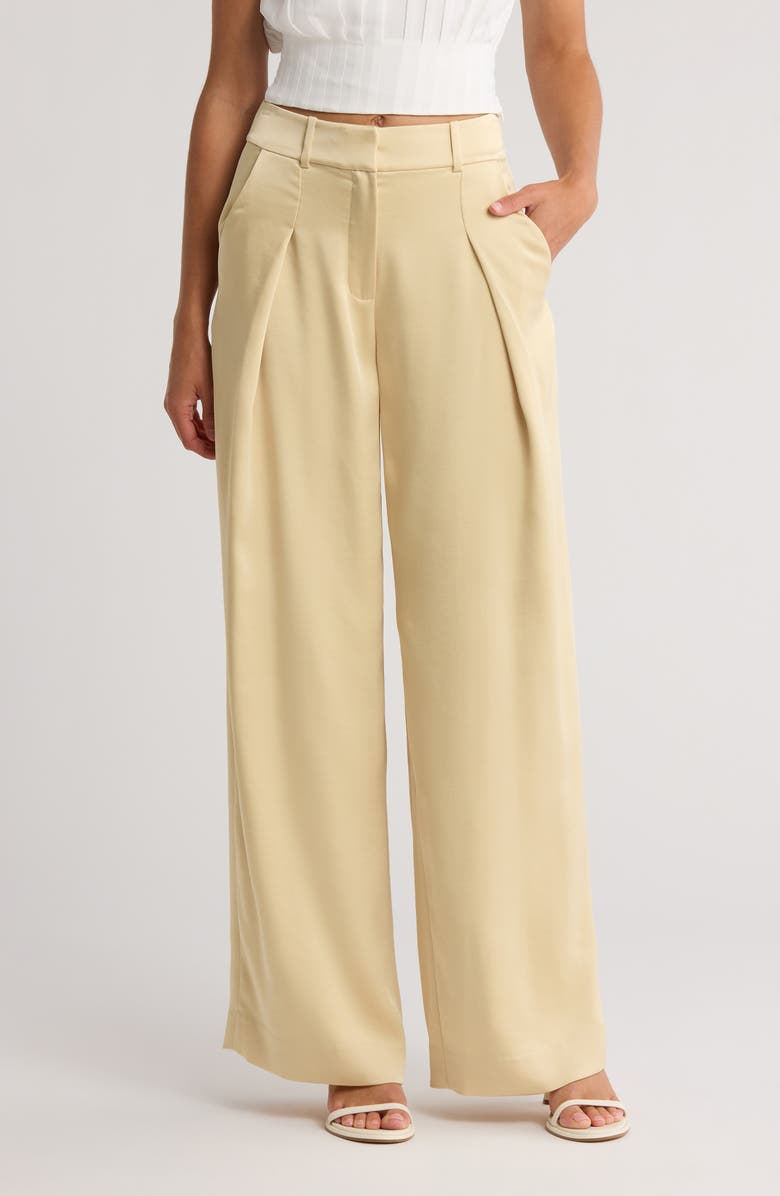 Simkhai Mercer Pleated Pants, Main, color, Butter