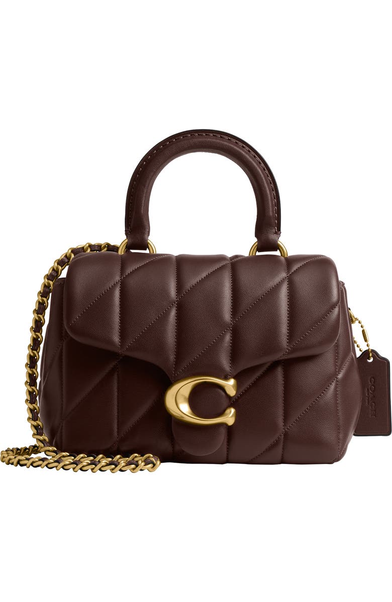 COACH Tabby Quilted Leather Convertible Top Handle Bag, Main, color, Maple