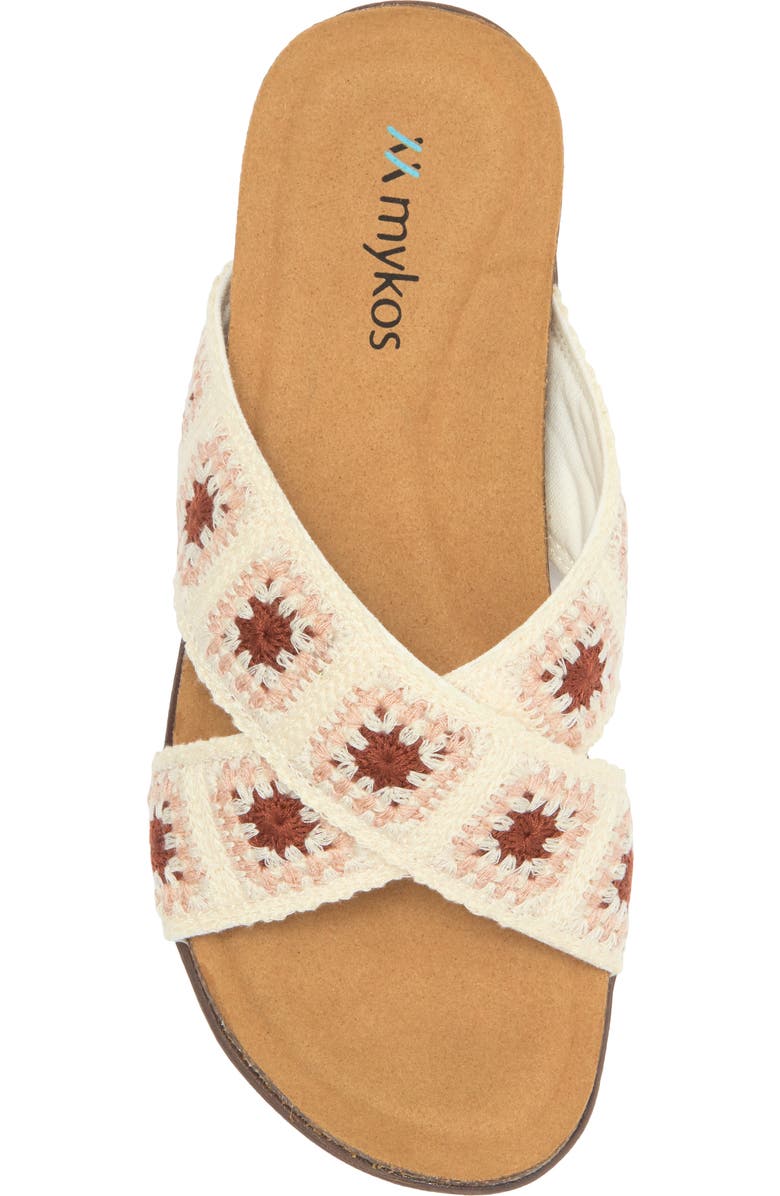 Mykos Leyla Sandal, Alternate, color, White Crochet