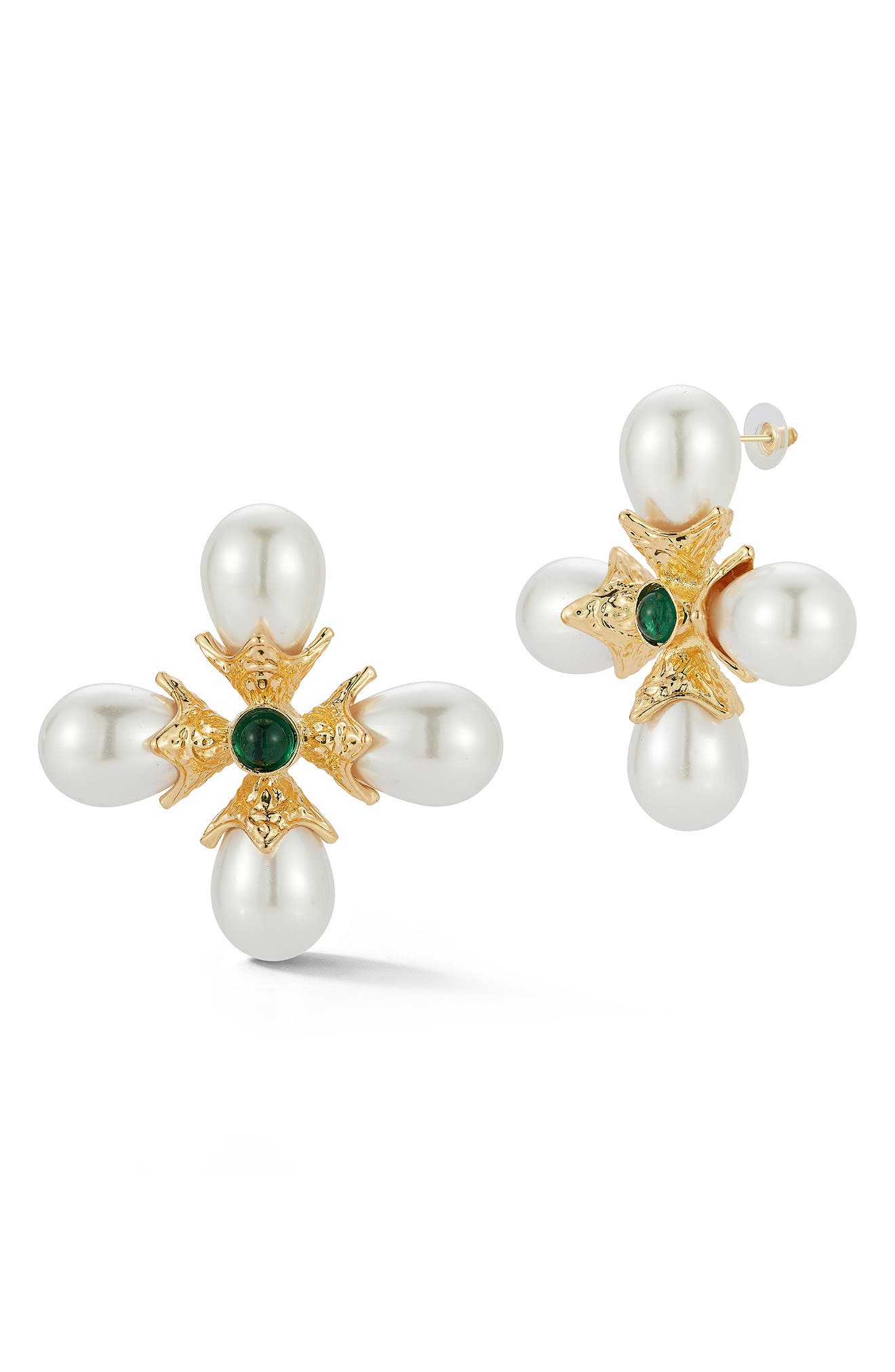 SPHERA MILANO Faux Pearl Statement Drop Earrings