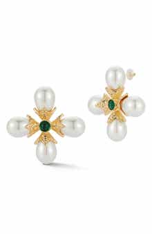SPHERA MILANO Faux Pearl Statement Drop Earrings