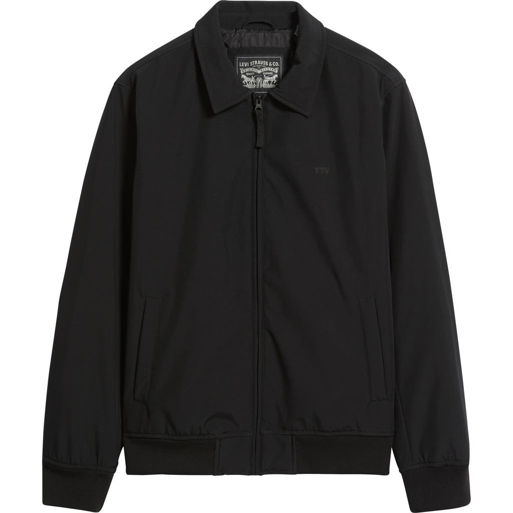 Levi's Laydown Collar Water Resistant Insulated Bomber Jacket In Black
