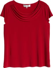 KASPER Cap Sleeve Cowl Neck Top