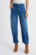 LE JEAN Utility Raw Hem Crop Barrel Jeans
