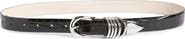 Déhanche Hollyhock Croc Embossed Patent Leather Belt