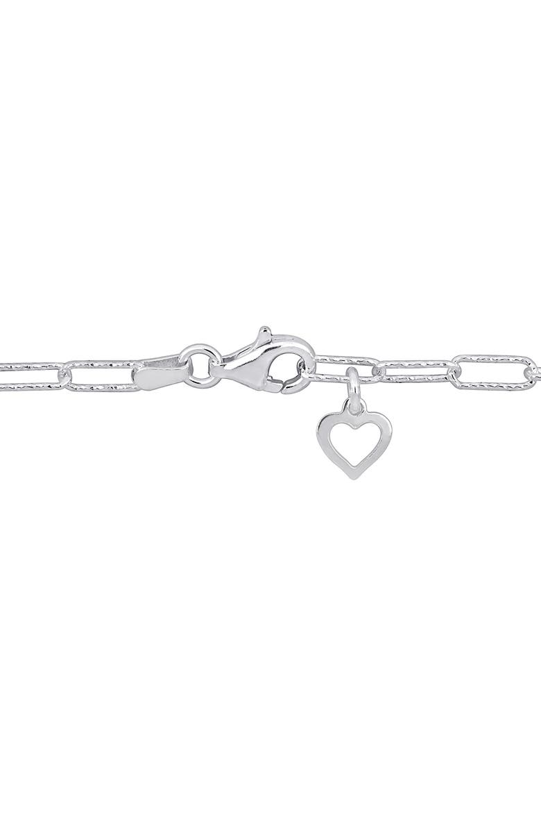DELMAR Oval Cut Link Heart Charm Bracelet, Alternate, color, 