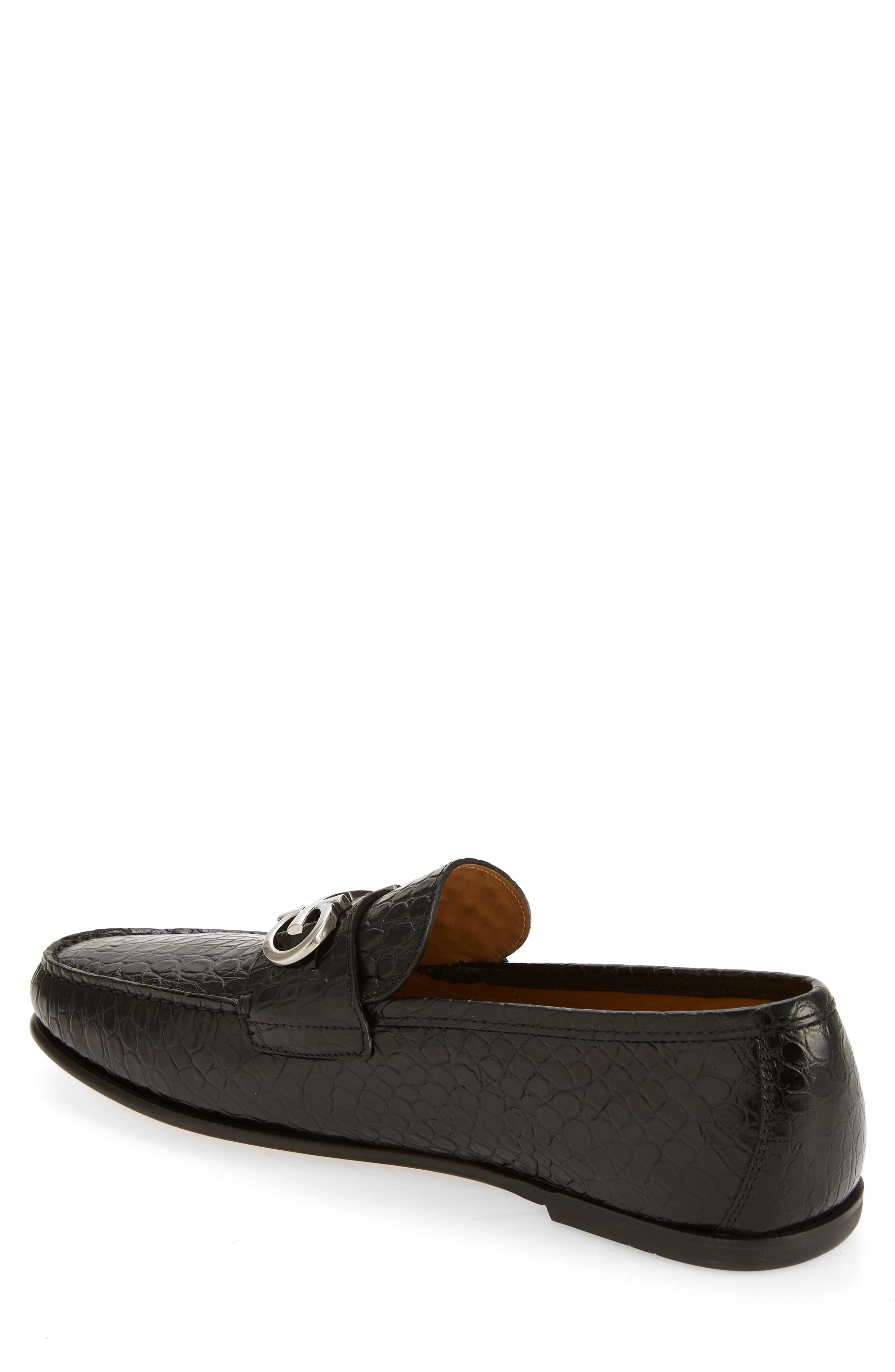 FERRAGAMO Galileo Croc Embossed Loafer, Alternate, color, 