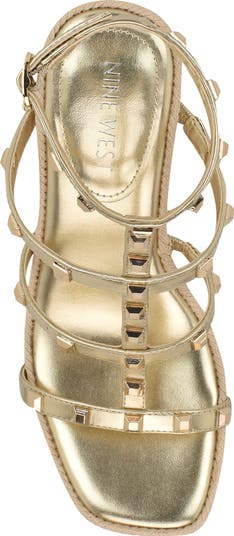 【NINE WEST】Sardis スタッズ ウェッジサンダル Sardis Studded Wedge Sandals – Nine West
