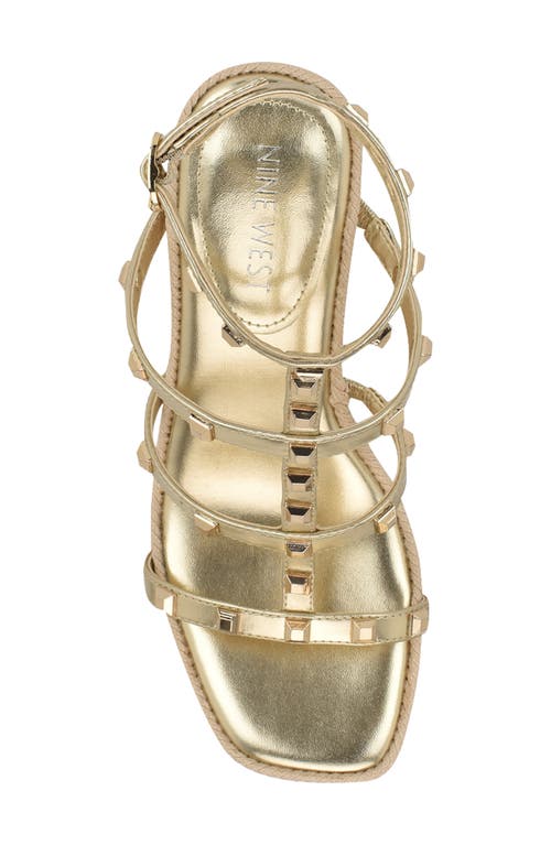 Nine West Sardis Strappy Wedge Sandal In Gold