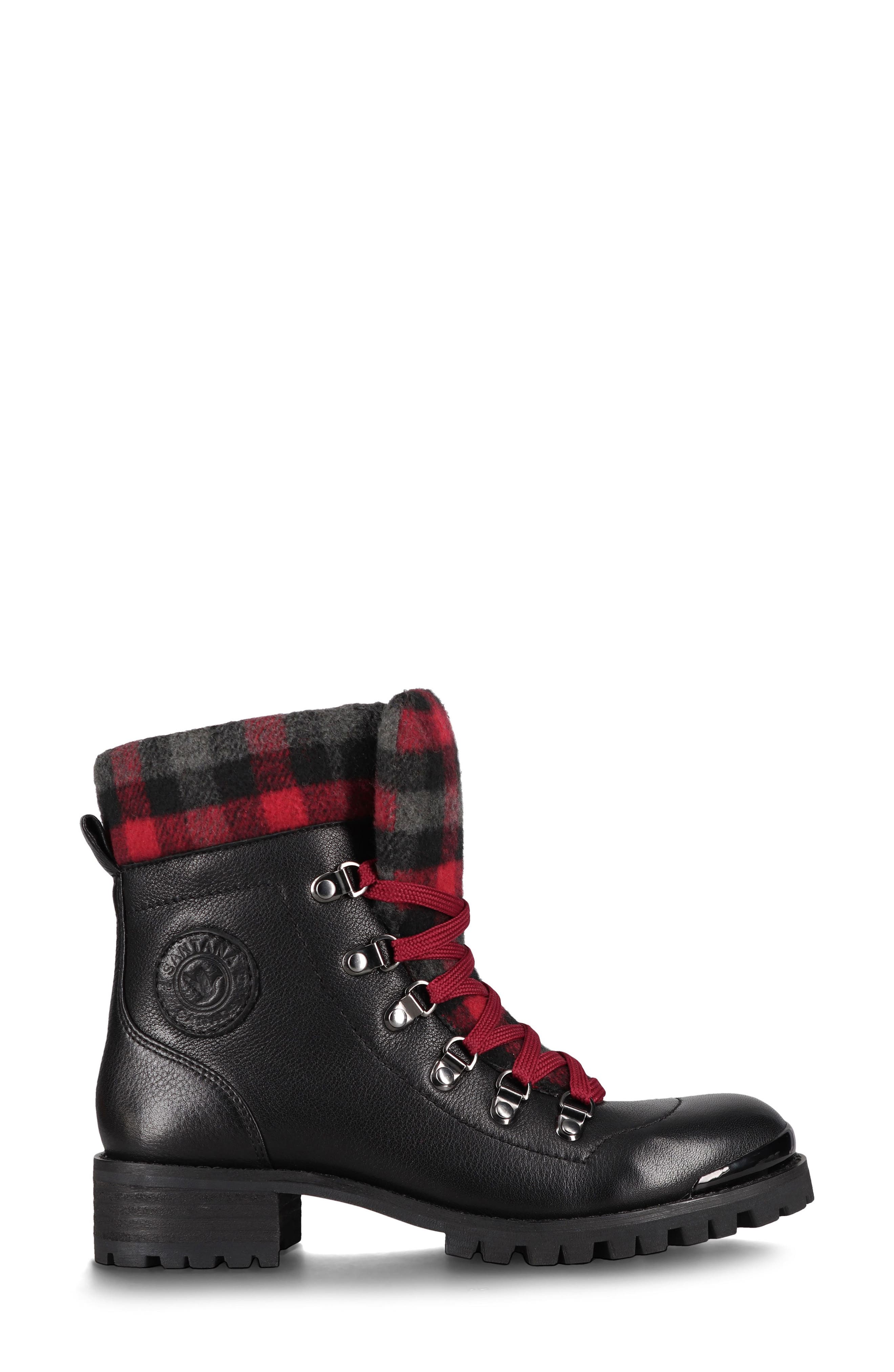 Niko Water Resistant Winter Boot, Alternate, color, BLACK / PLAID FABRIC