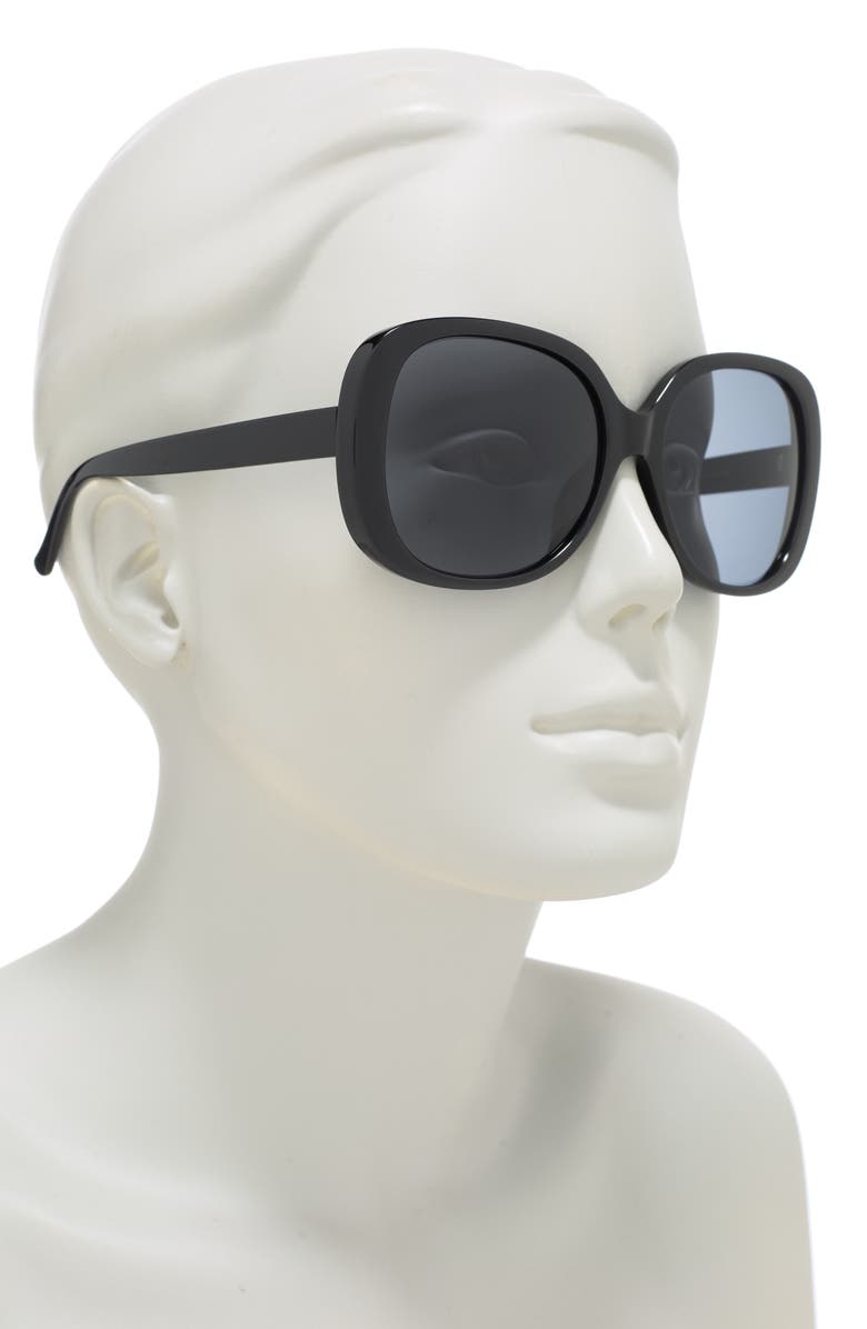 Cole Haan 58mm Polarized Round Sunglasses, Alternate, color, Black