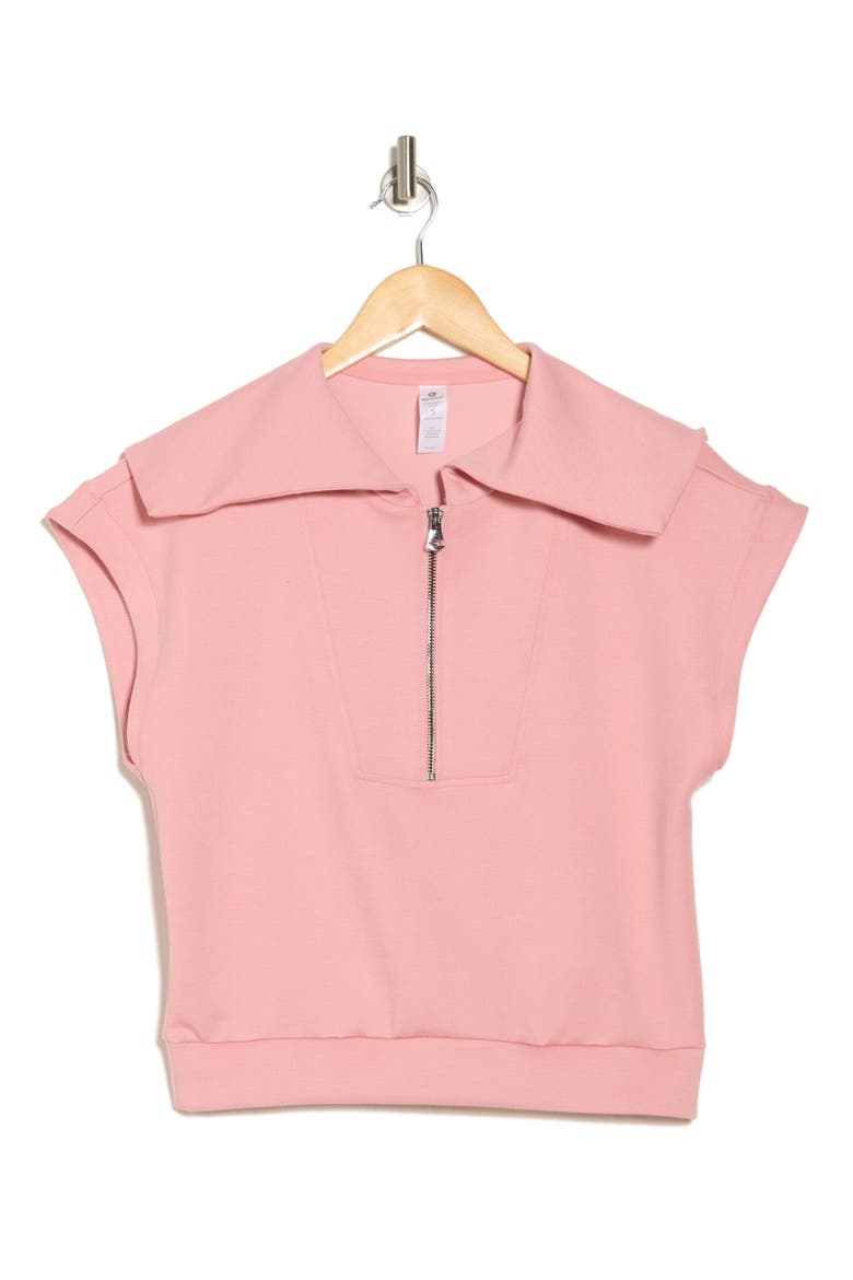 Monaco Scuba Knit Half Zip Pullover, Alternate, color, BLUSH