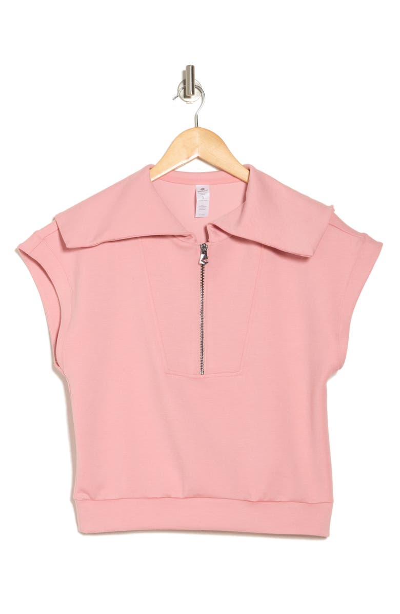 90 DEGREE BY REFLEX Monaco Scuba Knit Half Zip Pullover, Alternate, color, Blush