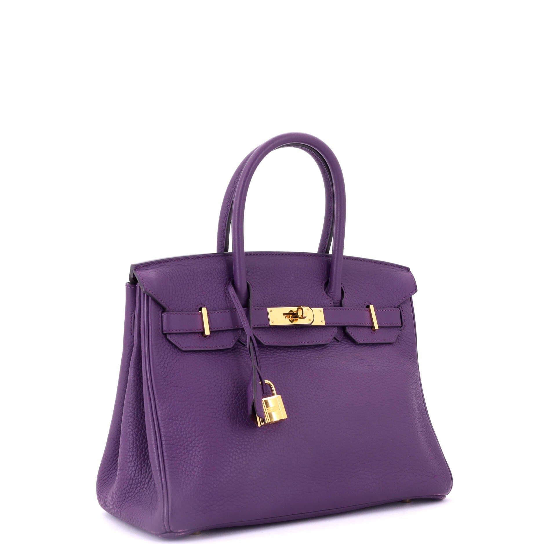 Pre-Owned Hermes Birkin Handbag Purple Togo with Gold Hardware 30, Alternate, color, Ultraviolet