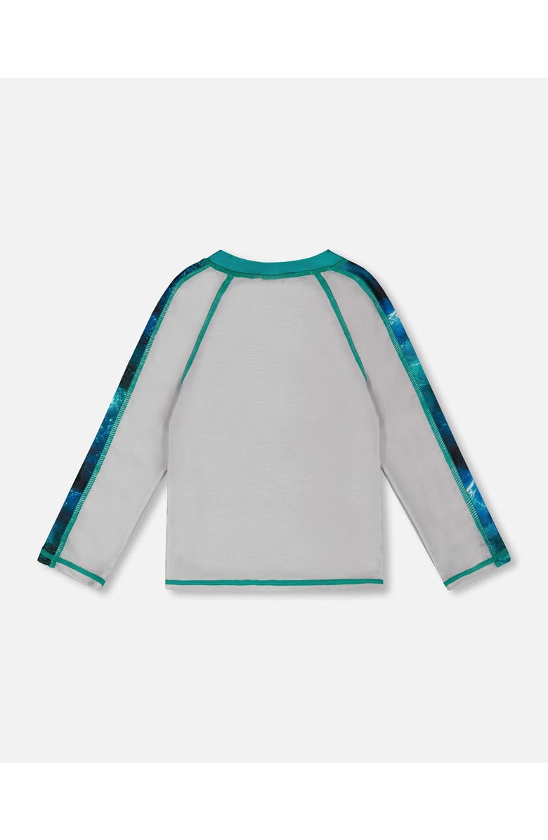 Deux par Deux Long Sleeve Graphic Rashguard, Alternate, color, Pale Grey