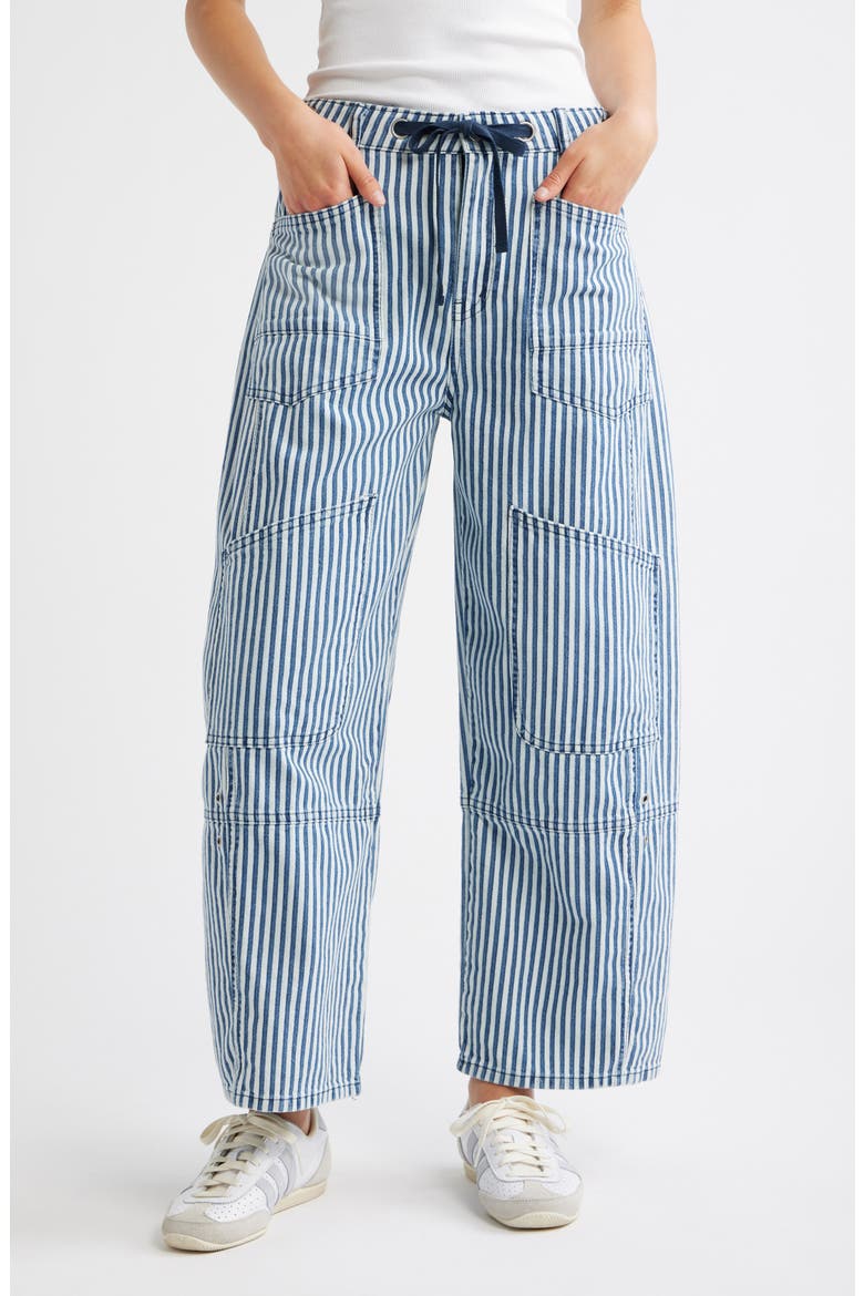 Crop Cargo Pants, Main, color, BLUE STRIPE