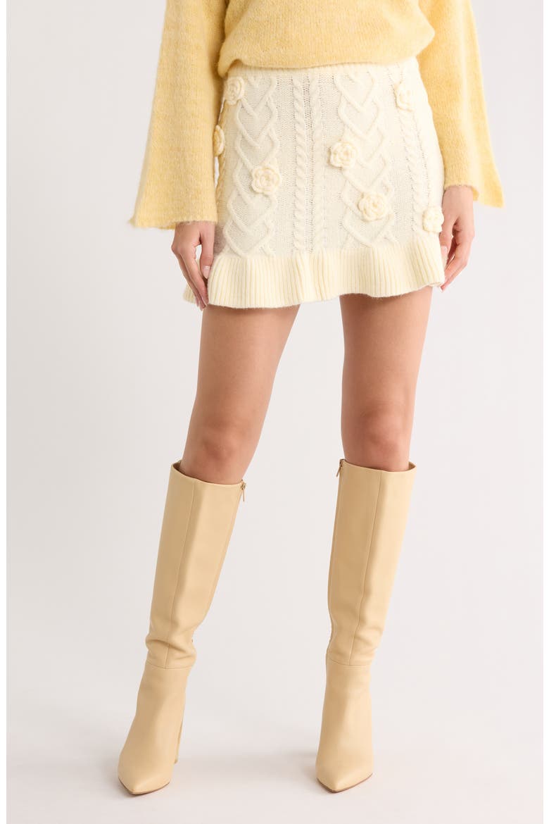Maeve Floral Sweater Miniskirt, Main, color, NATURAL