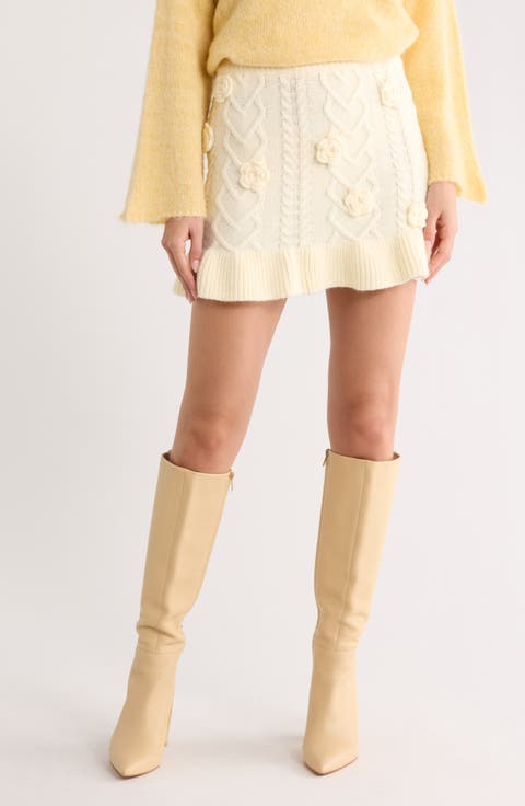 Maeve Floral Sweater Miniskirt