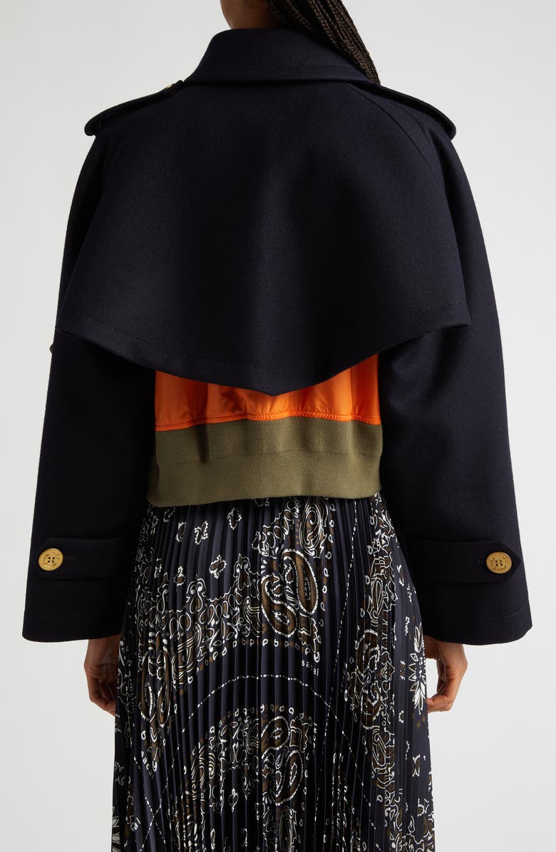 Sacai Melton Mixed Media Jacket, Alternate, color,