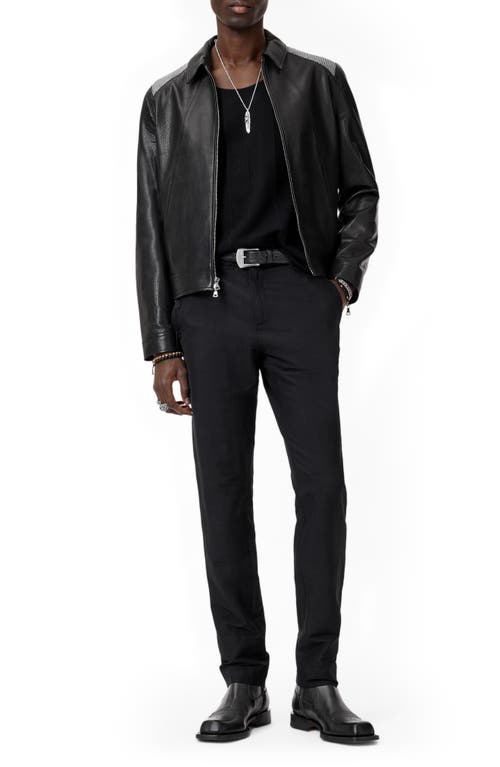 John Varvatos Broome Slim Fit Linen Tank In Black