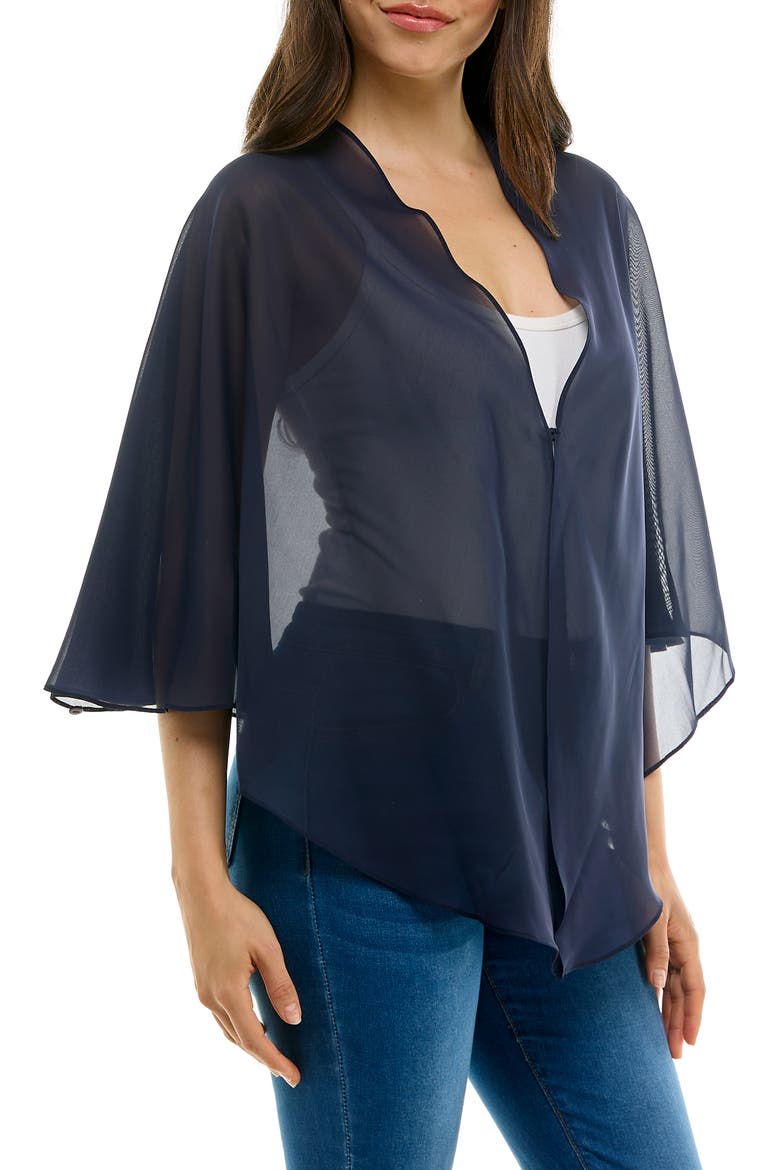 Chiffon Capelet, Alternate, color, NAVY