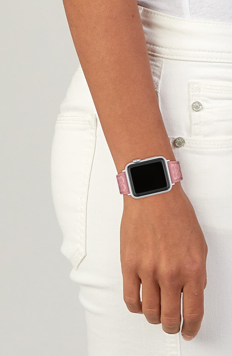 COACH Signature C Silicone Apple Watch<sup>®</sup> Watchband, Alternate, color,