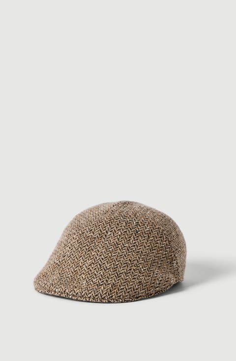 Dazzling & sparkling virgin wool chevron flat hat