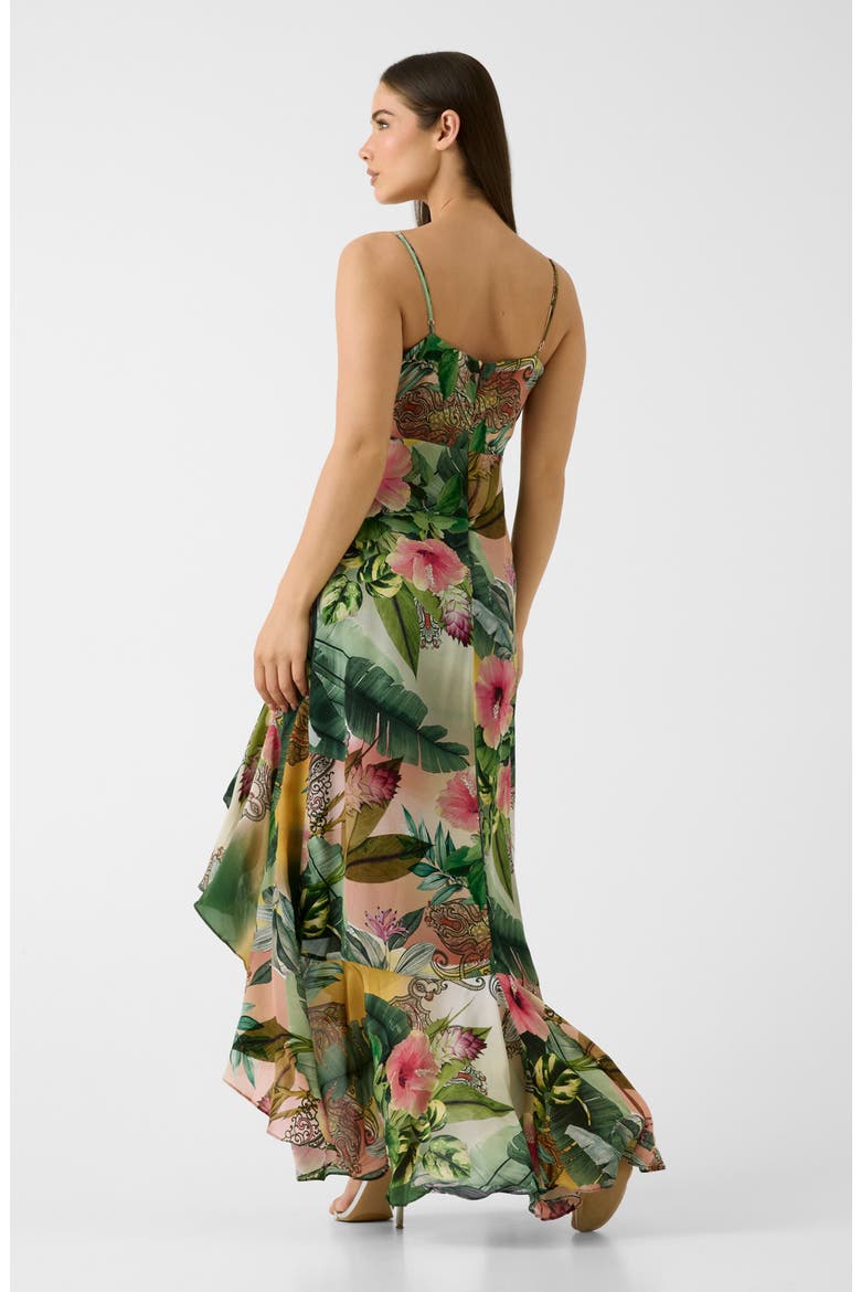Tracie Tropical Print High-Low Dress, Alternate, color, GREEN MULTI