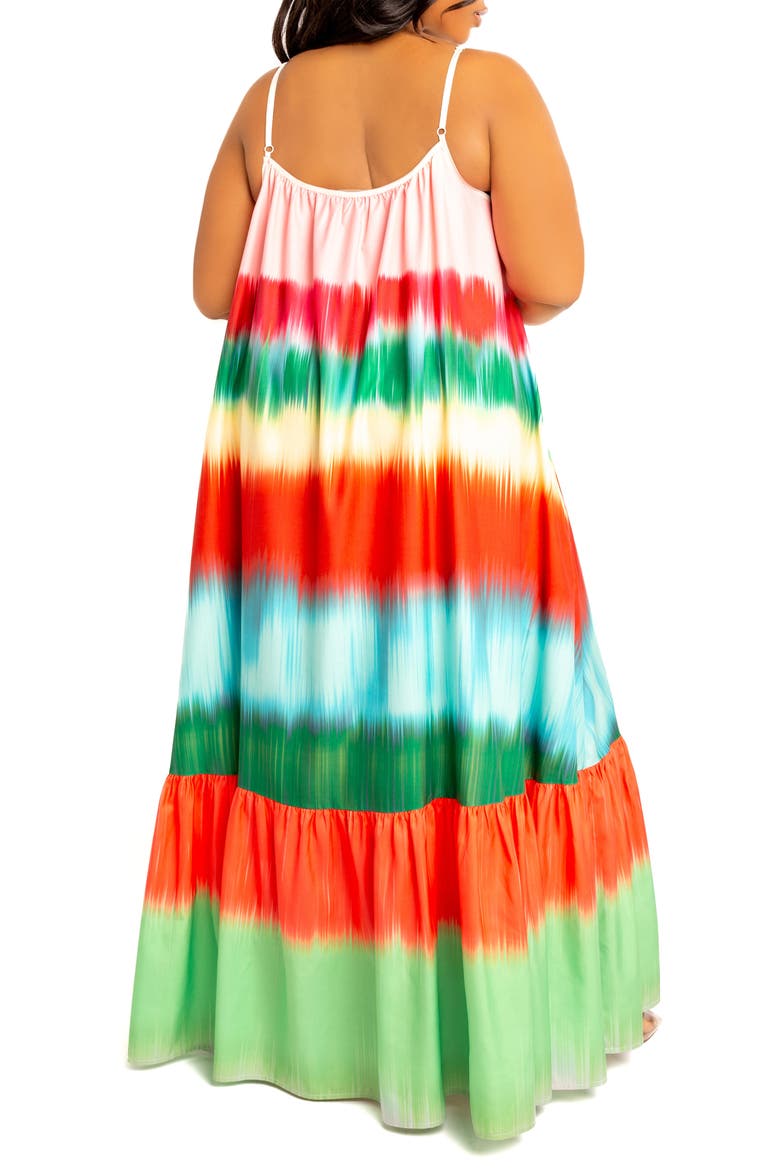 Gradient Stripe Maxi Dress, Alternate, color, ORANGE MULTI