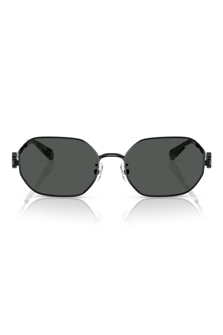 55mm Irregular Sunglasses, Main, color, SHINY BLACK