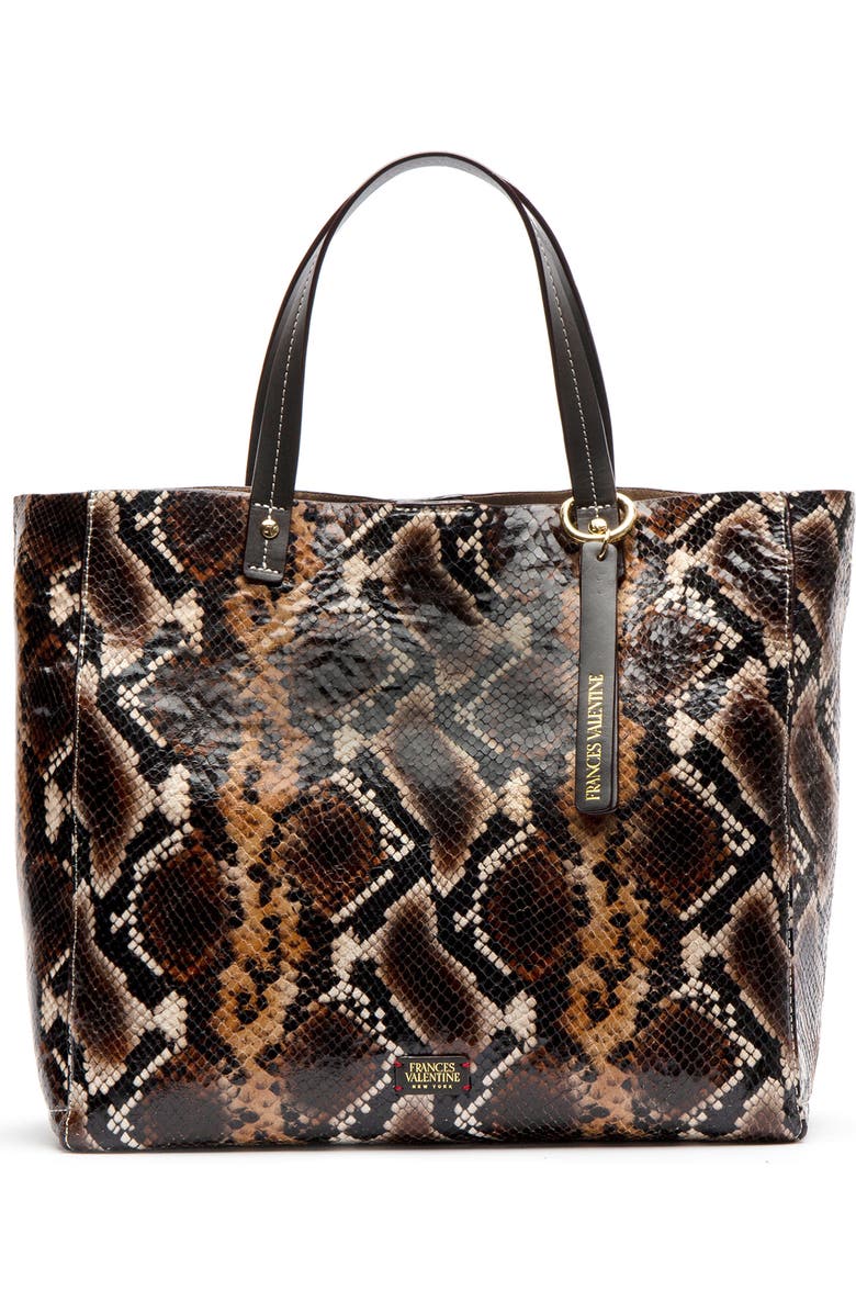 Frances Valentine Margaret Snake Embossed Leather Tote, Main, color,