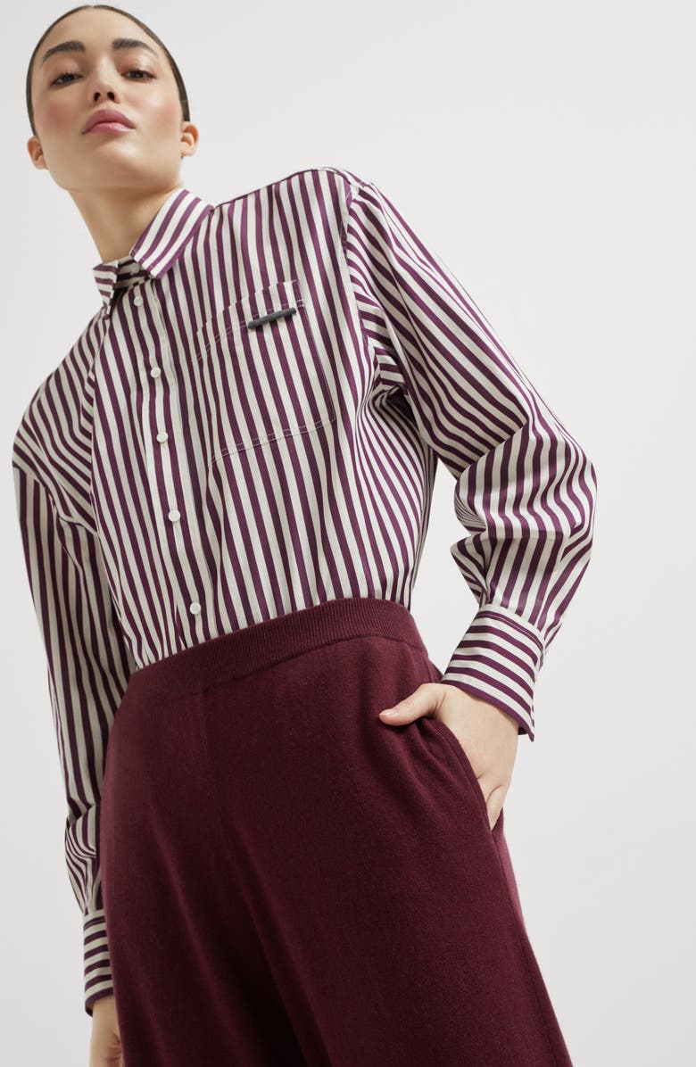 Brunello Cucinelli Knit trousers, Alternate, color, Amaranth