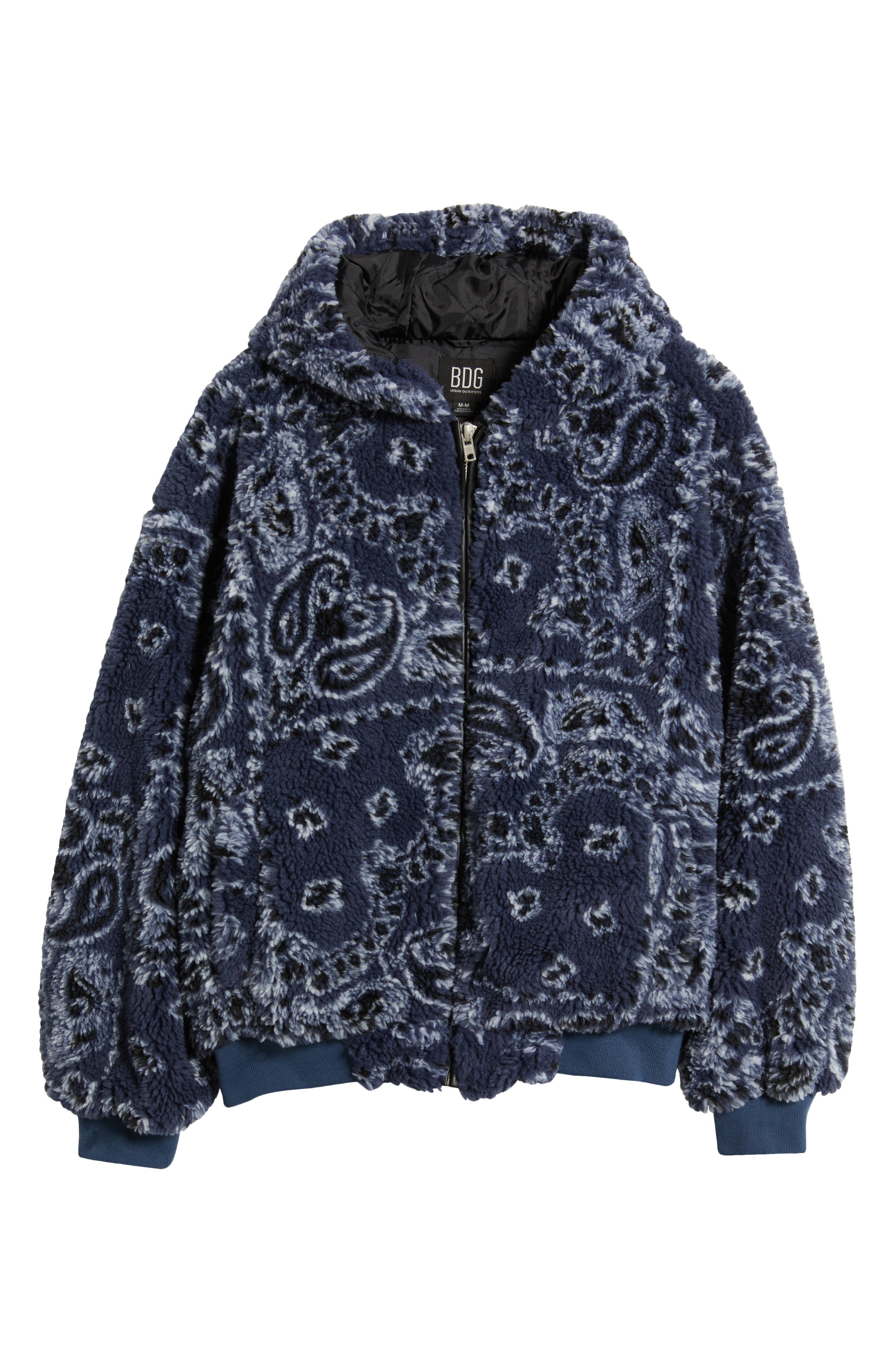 BDG Urban Outfitters Paisley Fleece Hooded Jacket (Men) | Nordstrom
