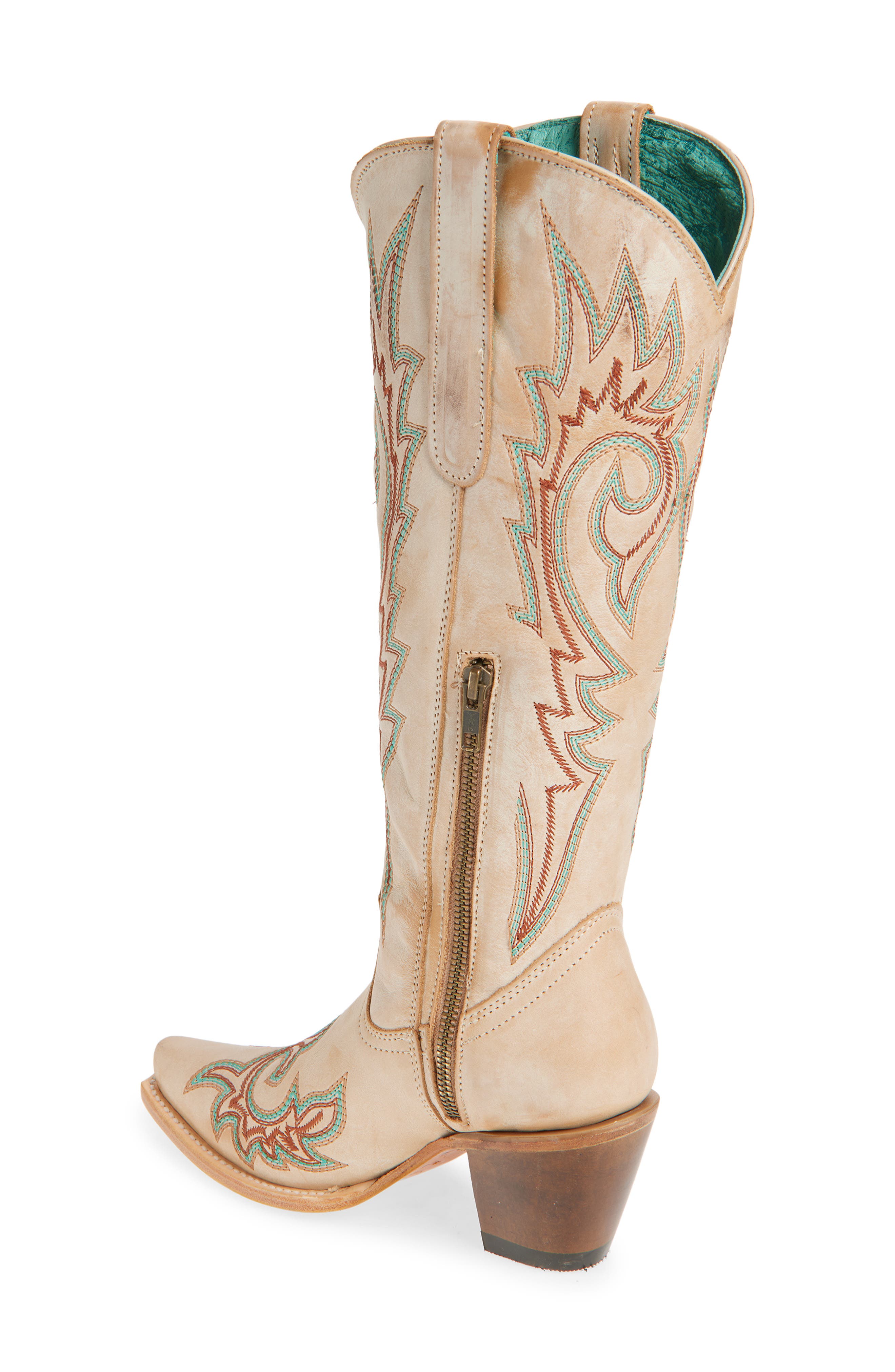 CORRAL Embroidered Western Boot, Alternate, color, Bone