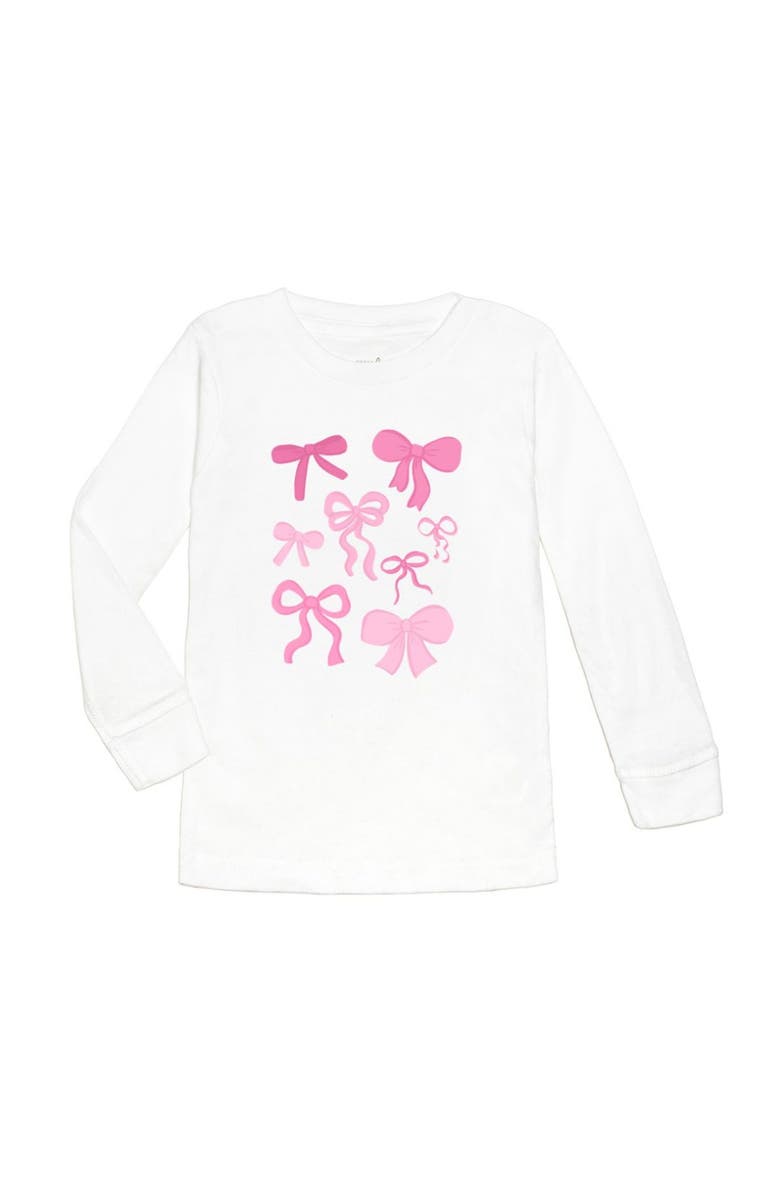 Sweet Wink Bow Doodle Long Sleeve Shirt, Main, color, 